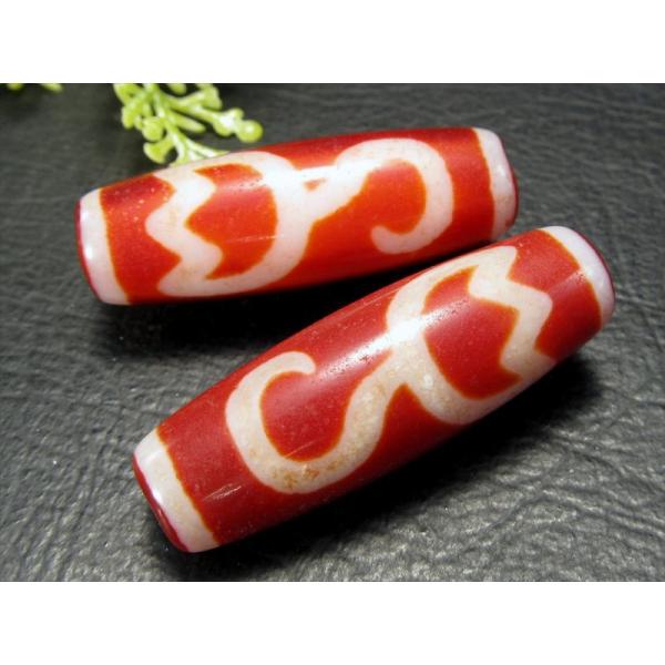 希少紅朱砂入り 水蓮花紅天珠 すいれんかべにてんじゅ 約37mm-39mm 1個売り 生命力を高める...