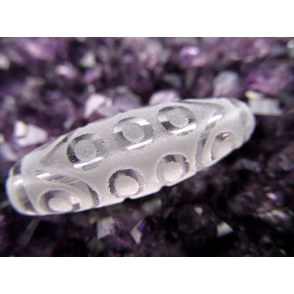 ミニサイズ水晶天珠 二十一眼天珠 にじゅういちがんてんじゅ 最大長さ約28mm前後 1個売り 困難克...