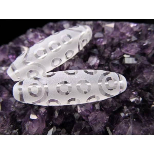 水晶天珠 二十一眼天珠 にじゅういちがんてんじゅ 最大長さ約37mm前後 1個売り 困難克服・願望実...