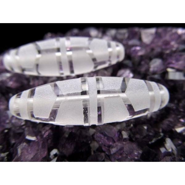 水晶天珠 亀甲長寿天珠 きっこうちょうじゅてんじゅ 最大長さ約36-38mm前後 1個売り 長命百歳...