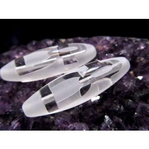 ランダムでお届け ガネーシュヒマール産 水晶 天珠型ビーズ石 長さ約30