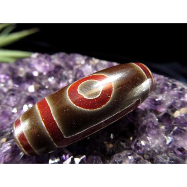 一眼山形 黒鳶赤紋天珠(いちがんやまがたくろとびせきもんてんじゅ) 全長約39mm 1個売り パワー...