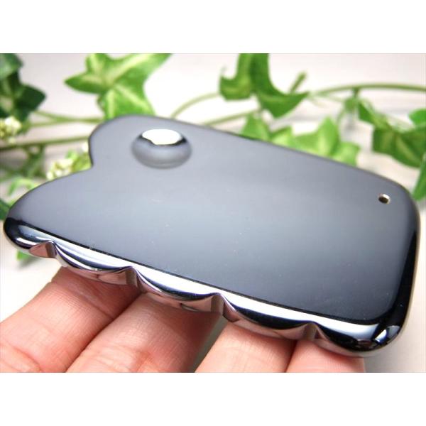 大特価 フラットタイプ テラヘルツ鉱石 かっさ 穴あり 1個売り 幅約8cm×5cm前後 つやつや光...