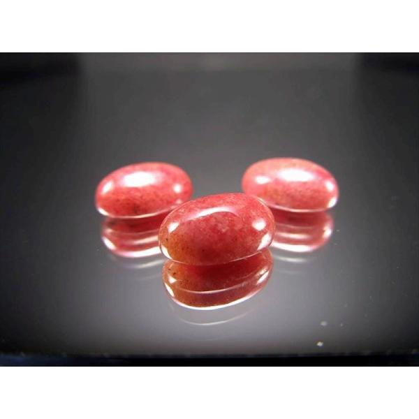 濃色ピンクレッドタイプ 天然ロードナイトシリカ ラブシリカ カボション 縦約8mm 1個売り ギャラ...