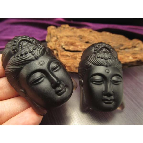 激安宣言 透明オブシディアン 黒曜石 白衣観音御尊顔彫り カービングプレート タイプC フロストタイ...