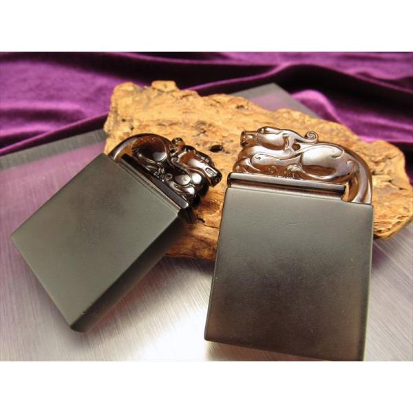 激安宣言 透明オブシディアン 黒曜石 国璽風彫り カービングプレート フロストタイプ 縦約57mm ...