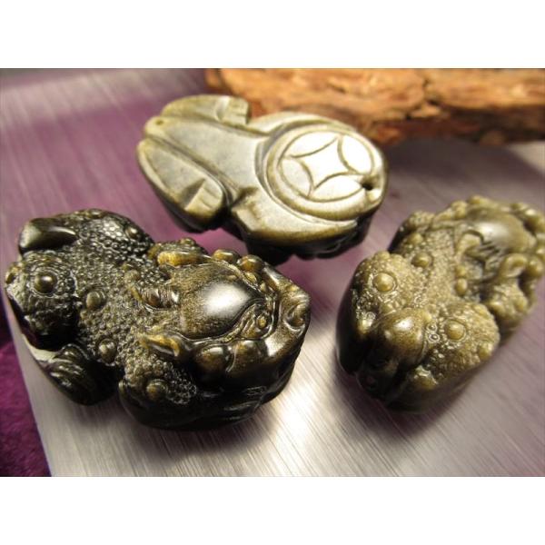 激安宣言 ゴールデンシャインオブシディアン 黒曜石 貔貅 ヒキュウ タンブル 縦約40mm メキシコ...