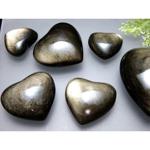 1個売り ゴールデンシャインオブシディアン(黒曜石)ハート型 タンブル 重さ約120g-140g シ...