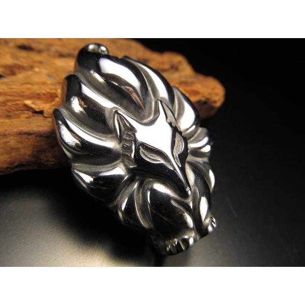 高純度 テラヘルツ鉱石 フォックス 九尾狐 カボション 縦約35mm 1個売り きつねデザイン 話題...