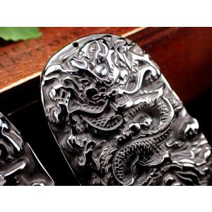 最終お値段❤️ 天然石 黒曜石 カービング 激安宣言 透明オブシディアン（黒曜石） 睚眦（ヤアズ）彫り