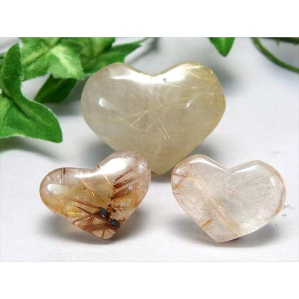 MIXルチルクォーツ ハート型 タンブル 詰め合わせ 約50g入り 5-8個入り ガーデン、ヘマタイ...