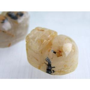 開運特化 ゴールドルチルクォーツ 貔貅 ヒキュ...の詳細画像1