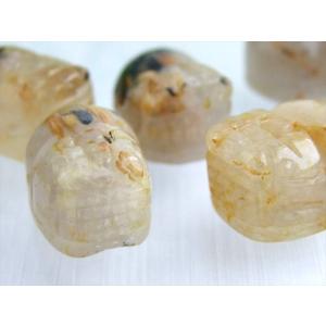 開運特化 ゴールドルチルクォーツ 貔貅 ヒキュ...の詳細画像3