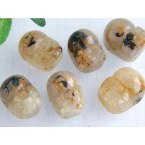 開運特化 ゴールドルチルクォーツ 貔貅 ヒキュ...の詳細画像4