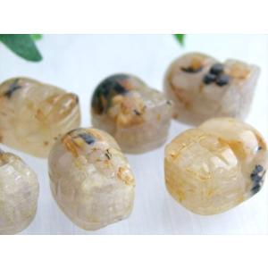 開運特化 ゴールドルチルクォーツ 貔貅 ヒキュ...の詳細画像5