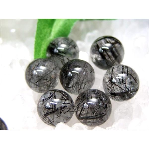 3A+ 1粒売り ブラックルチルクォーツ 9mm-9.5mm珠 透明度抜群 金運・ビジネス運の向上に...