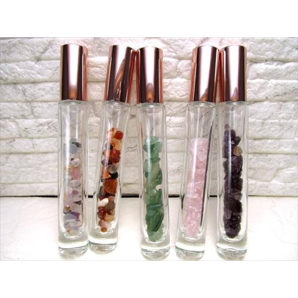 全5種類 アロマアトマイザー ロールオンタイプ 天然石さざれ付き 香りを長く新鮮に保つガラス製ボトル...