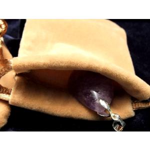 ベロア調(S)天然石持ち歩き用ポーチ(ベージュ...の詳細画像1