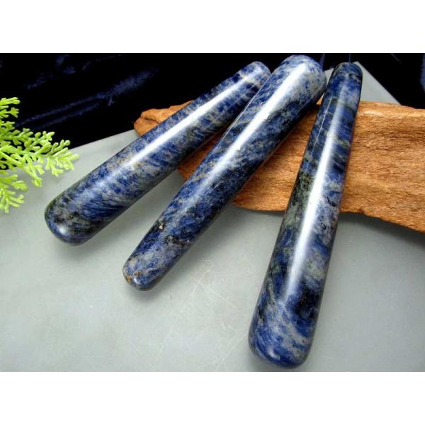 ソーダライト マッサージ棒 長さ約105mm前後 太さ約15-20mm 夢や目標のサポートをする石 ...