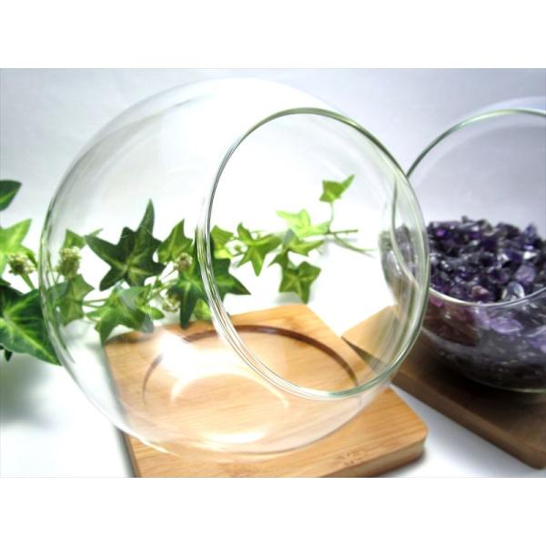 ボトリウム用 ガラスボトル 竹コースター付き ガラスの直径約120mm 斜め口の直径約69mm 高さ...