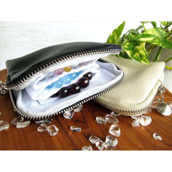 パワーストーンポーチ 選べる4色 エコレザー ブレスレット専用 旅ポーチ アクセサリー パワーストー...