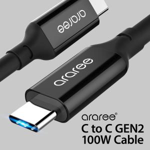 USB Type C CtoC ケーブル 100cm 急速充電 映像出力 対応 高耐久 1m 充電ケーブル eMarker 内蔵 高速データ転送 USBケーブル araree C to C GEN2 100W Cable