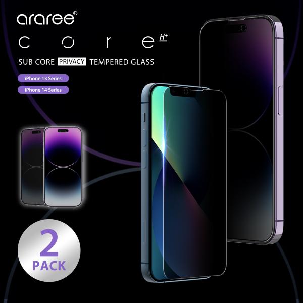 iPhone14 Pro ガラスフィルム ( 2枚 入り ) 9H 強化ガラス 覗き見防止 指紋 気...