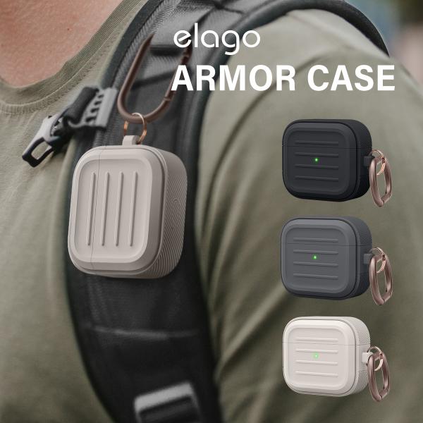 AirPods 3 3世代 ケース カラビナ 付 耐衝撃 シリコン カバー 薄型 タフ シリコンケー...