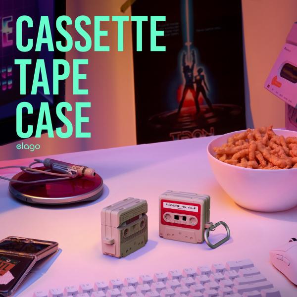 AirPods 4 ケース 耐衝撃 ソフト シリコン カバー カラビナ 付き カセットテープ デザイ...