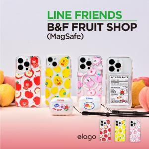 iPhone 15 Pro ケース ラインフレンズ 公式 MagSafe 耐衝撃 スマホケース Apple iPhone15 Pro アイフォン15 プロ 対応 elago LINE FRIENDS B&F FRUIT SHOP｜comwap