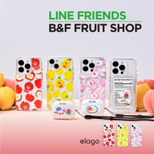 iPhone15Plus ケース ラインフレンズ 公式 耐衝撃 クリア スマホケース  iPhone15 Plus アイフォン15 プラス 対応 elago LINE FRIENDS B&F FRUIT SHOP｜comwap