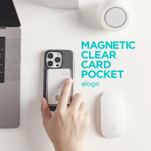 MagSafe カードケース マグセーフ カード 収納 ポケット 薄型 透明 カード入れ 各種 iPhone スマホ スマートフォン 対応 elago MAGNETIC CLEAR CARD POCKET｜comwap