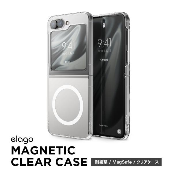 Galaxy Z Flip6 ケース マグネット 付 薄型 軽量 透明 MagSafe スマホケース...