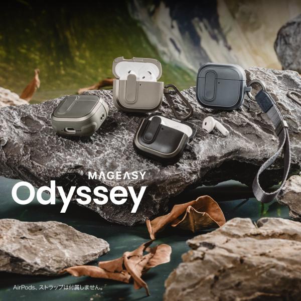 AirPods 4 ケース 耐衝撃 落下防止 カラビナ 付 カバー ロック 機能 付き ワイヤレス充...