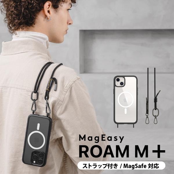 iPhone15 耐衝撃 ケース 斜めがけ 首掛け 肩掛け ストラップ 付 Magsafe 対応 米...