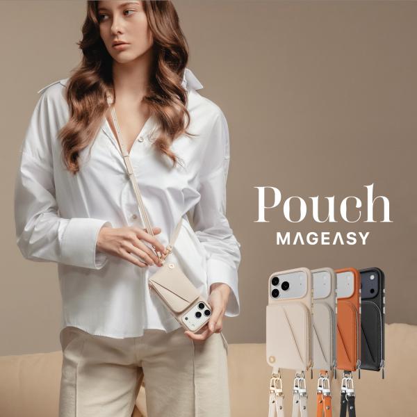 iPhone 17 Pro Max ケース ショルダー ストラップ 付き カード入れ 合成 皮 革 ...