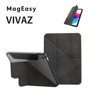 iPad 10.9 2022 ケース 手帳型 オートスリープ 対応 保護 カバー 背面 半透明 角度 5段階 スタンド 付 アイパッド 10.9インチ 10世代 対応 MagEasy VIVAZ｜comwap
