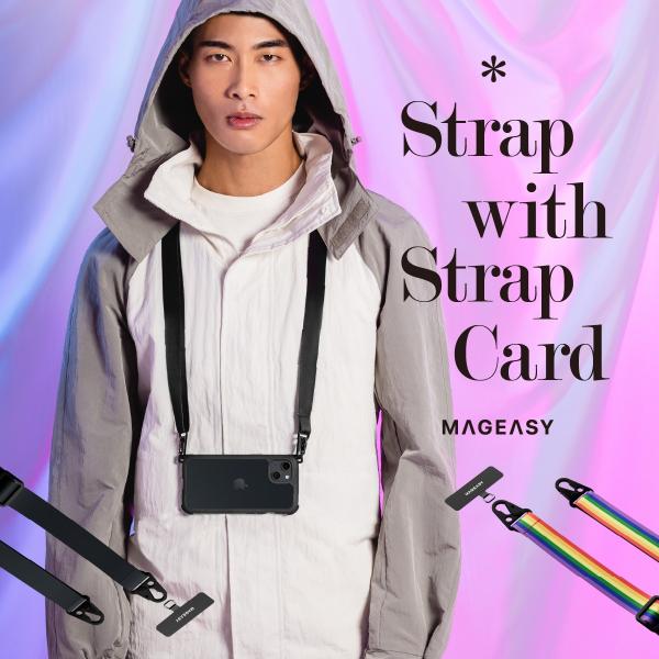 スマホショルダー 斜めがけ / 首掛け / 肩掛け 太め スマホストラップ 長さ調節 可能 ( スト...