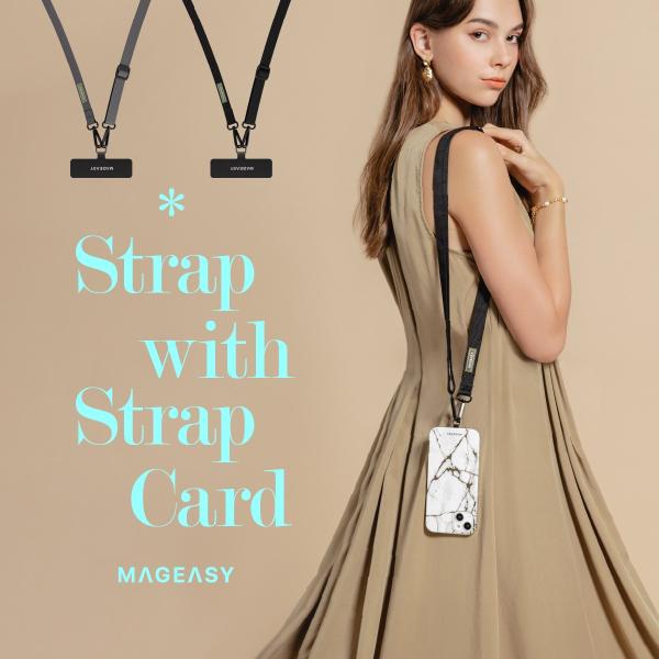 スマホショルダー 斜めがけ / 首掛け / 肩掛け 太め スマホストラップ 長さ調節 可能 ( スト...