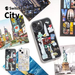 iPhone15 ケース 耐衝撃 米軍 MIL規格 クリア かわいい 手書き風 イラスト Apple iPhone 15 アイフォン15 対応 SwitchEasy City｜comwap