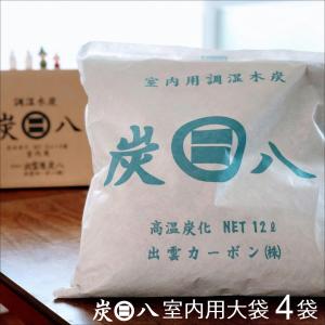 炭八 除湿 湿気とり 消臭 押入 収納 室内用 大袋 4袋セット 炭はち 湿気 防虫 ダニ  対策 お試し 繰り返し TV通販 押入 下駄箱 タンス
