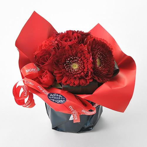 モンソーアレンジ ミニョン（レッド） お花 フラワーギフト プレゼント おしゃれ 冬ギフト