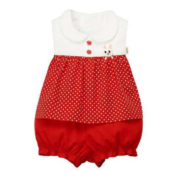 MIKI HOUSE（ミキハウス） うさこ スタイ・ブルマセット 赤 出産祝い