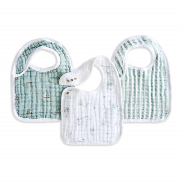 aden+anais(エイデンアンドアネイ) オーガニック スナップビブ(3枚組セット) セイリング...