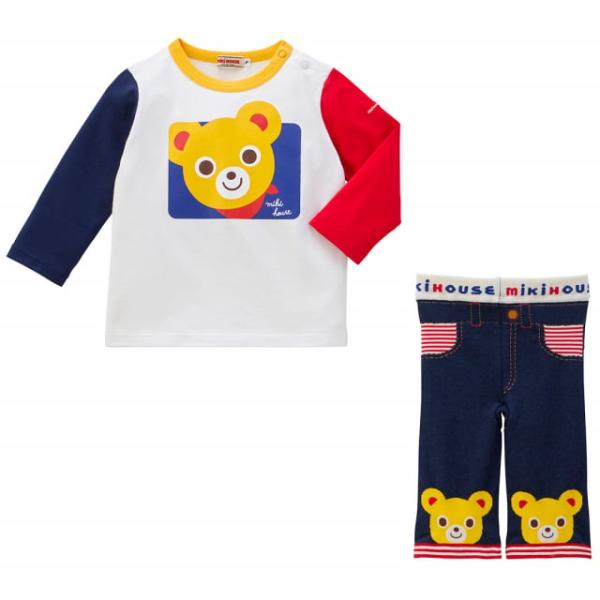 MIKI HOUSE(ミキハウス) 長袖Tシャツセット(黄:プッチー) (70-80cm) BOX付...