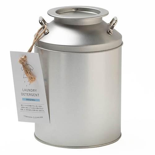 とみおかクリーニング 洗濯洗剤800g ミルク缶入り 計量スプーン付 お返し ギフト お返し