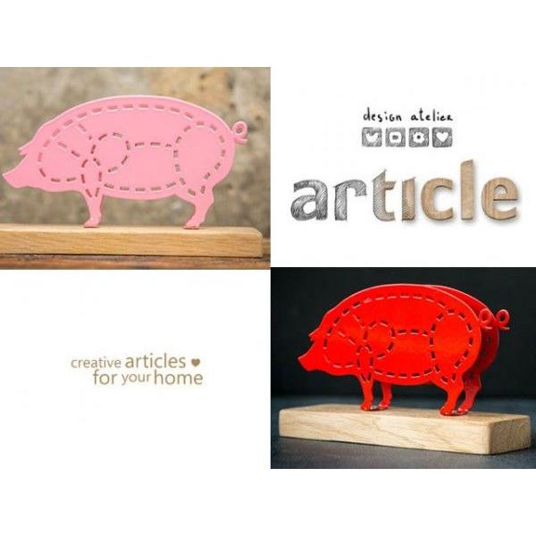 ぶたのナプキンホルダー デザイナーズ ブタ 豚 カードホルダー ハンドメイド article キッチ...