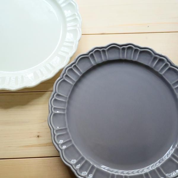 スタジオエム ディナープレート ポンポネ 240 白/グレー 花びら 皿 スタジオM’ 食器 日本製...