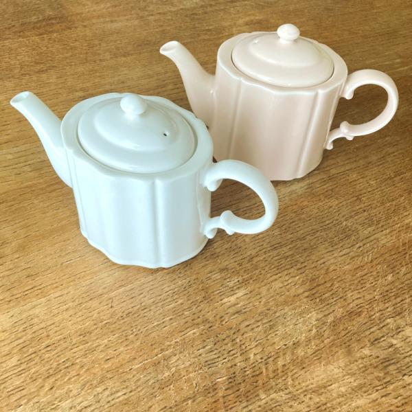 スタジオエム ティーポット パンジェンシー ホワイト/ペールピンク スタジオM’ 食器 日本製 陶器