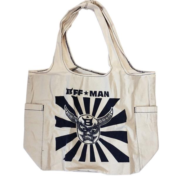 エコバッグ マルシェバッグ 大容量 コットン BFFマン 綿 アンドパッカブル アウトドア メンズ ...